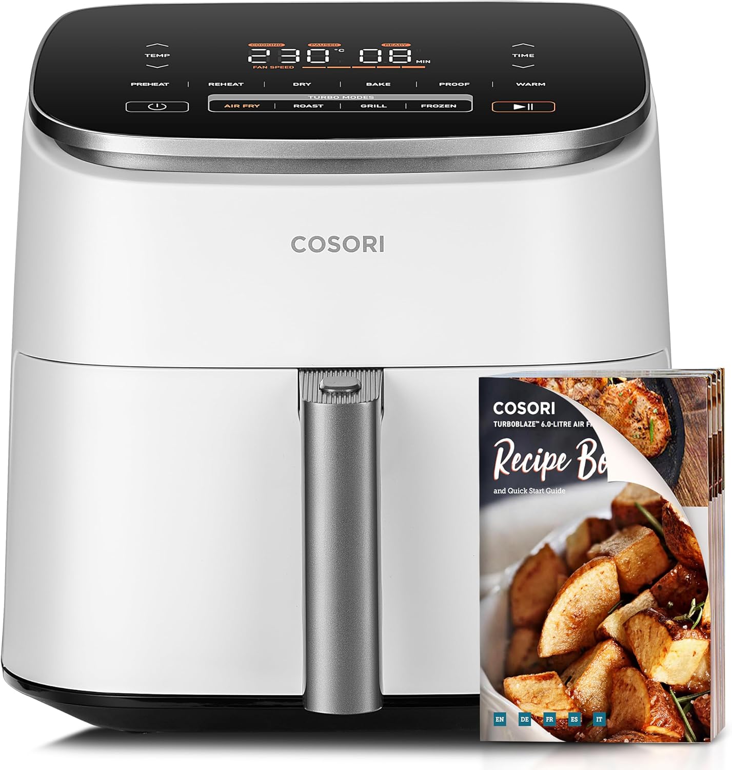 COSORI Turbo Blaze Luftfritteuse Grill, 6 l, 9-in-1-Öl-Fritteuse mit 117 Kochrezepten, App-Steuerung, 46% schneller, 3 bis 5 Personen kochen