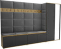 Brent Schrank, Multifunktionale Flurgarderobe Set mit Stauraum und Wandpaneel