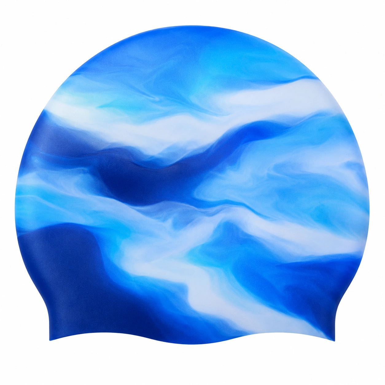 Wasserdichte Badekappe Blau Marmoriert