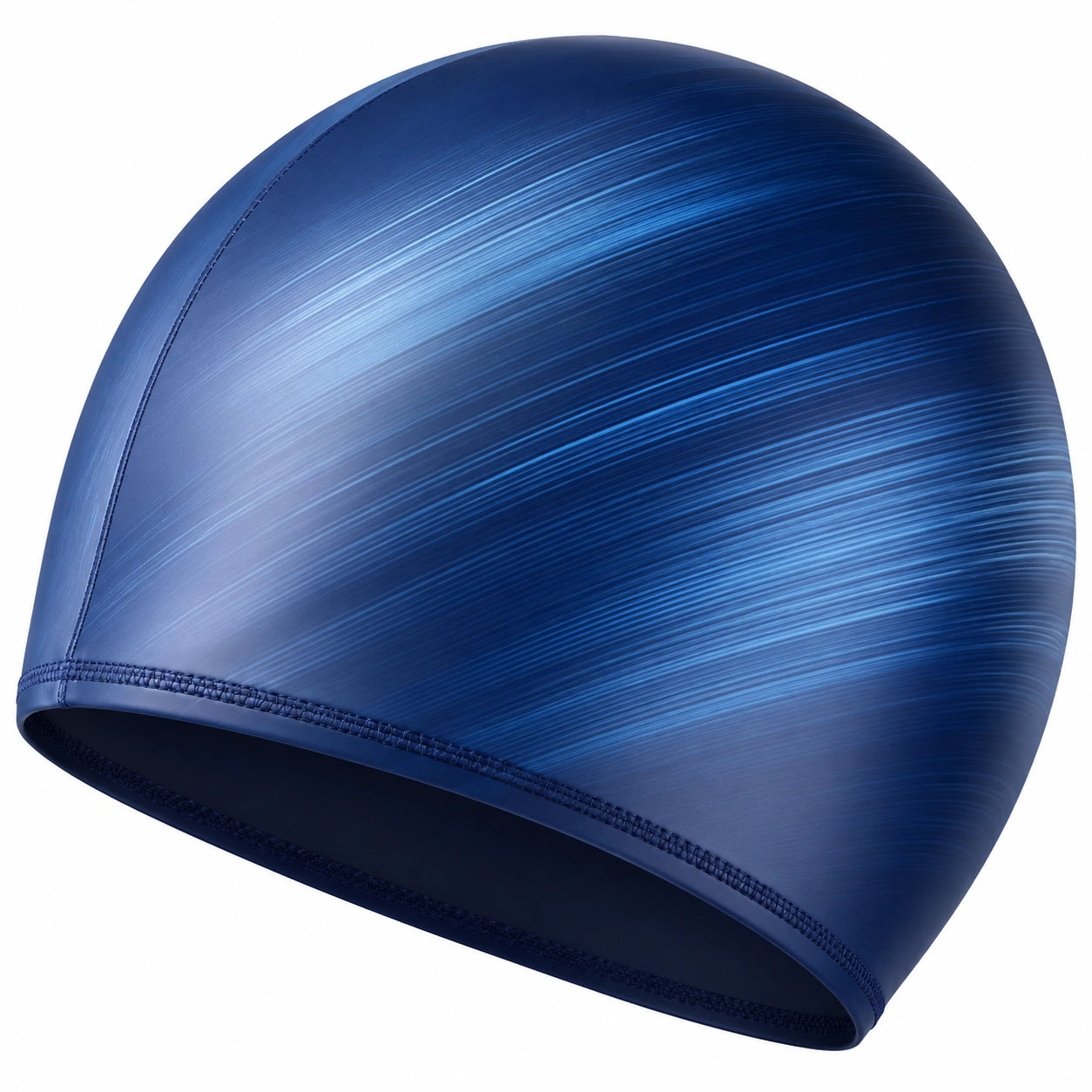 Ergonomische blaue Silikon-Schwimmkappe für Erwachsene