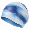 Silikon-Schwimmkappe Blau-Weiß