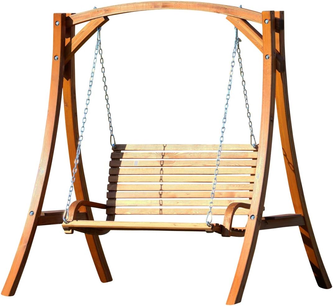 ASS Design Hollywoodschaukel Gartenschaukel Hollywood Schaukel KUREDO-OD aus Holz, Gestellmaße: 163 × 180 × 127 cm (BxHxT), ca 40 kg, inkl