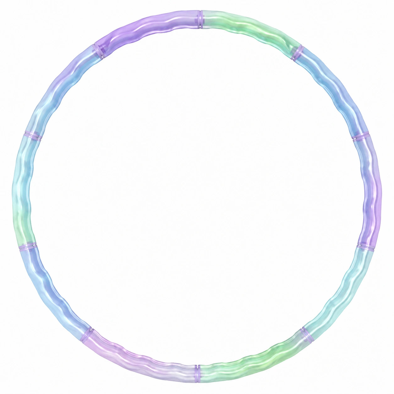 Abnehmbarer Fitness Hula Hoop, 100 cm, Blau-Grün-Lila