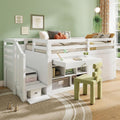 LAKFEW Etagenbett Kinderbett 90 × 200 cm, Schubladen und Stauraum, Einzelbett Holzbett mit Treppe