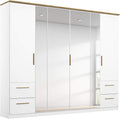 Rauch Möbel Carlsson Schrank, BxHxT 226 × 212 × 58 cm, Stauraum, 6-türig mit Spiegel und 4 Schubladen, Zubehörpaket Basic 3 Kleiderstangen