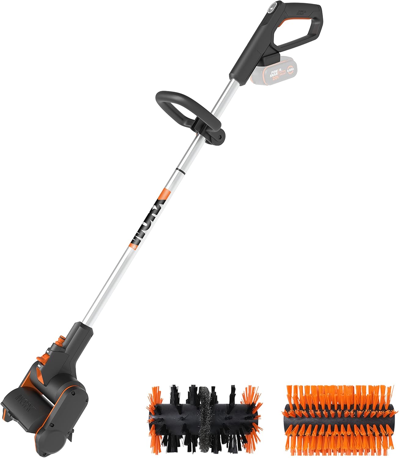 WORX WG441E.9 Akku-Multi-Bürste 20V -multifunktionale Oberflächenbürste für Stein-, einem hohen Wasserdurchfluss von 53,5 l/h