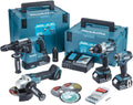 Set DHP489 + DTD173 + DHR243 + DGA504 + Winkelschleifer