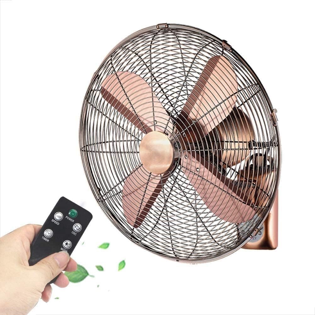 Wandmontierter Ventilator, Fernbedienung, Retro-Metall-Kühlventilator