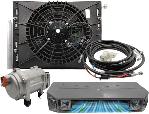 Elektrisches Klimaanlagen-Set für Vans und Busse, 10000 BTU, 3 kW, 74 dB, 12 V, nur Kühlung