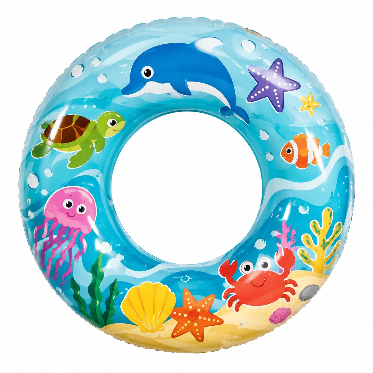 Kinder-Schwimmring mit Meerestieren, Blau/Bunt, 60cm