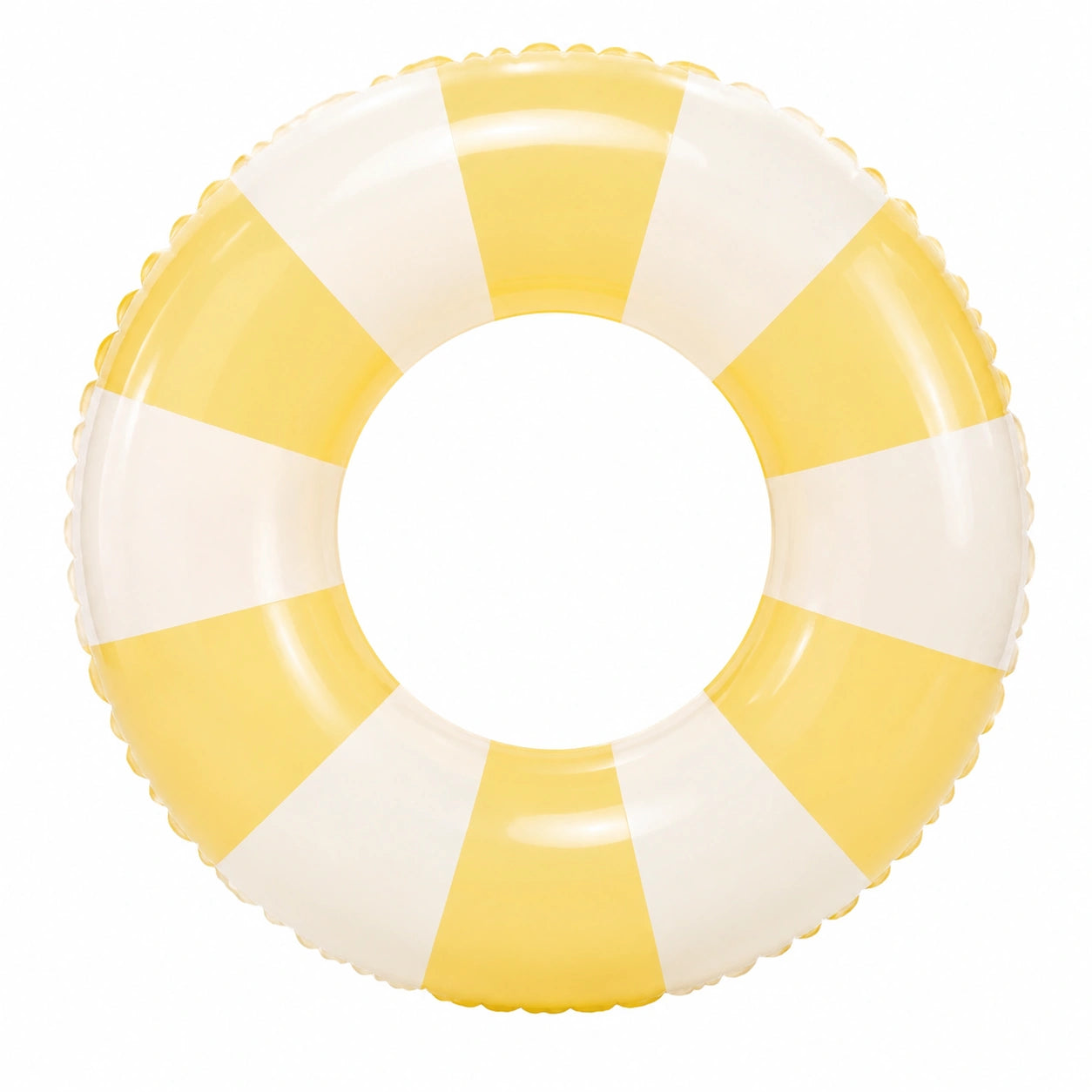 Aufblasbarer Schwimmring Gelb Weiß für Pool und Strand 90 cm