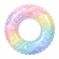 Aufblasbarer Schwimmring Regenbogen mit Muscheldesign