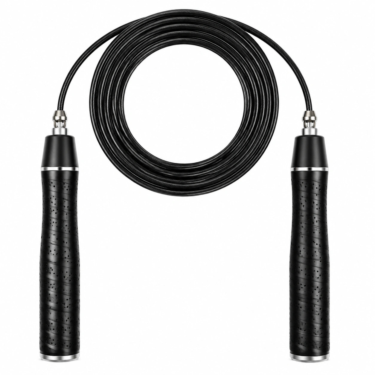 Einstellbares Fitness-Springseil Schwarz 300cm
