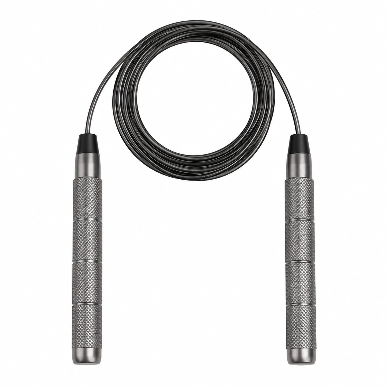 Verstellbares Springseil mit Stahlseil - 300 cm, Silber