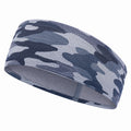 Sport-Stirnband Camouflage Blau/Grau, Atmungsaktiv