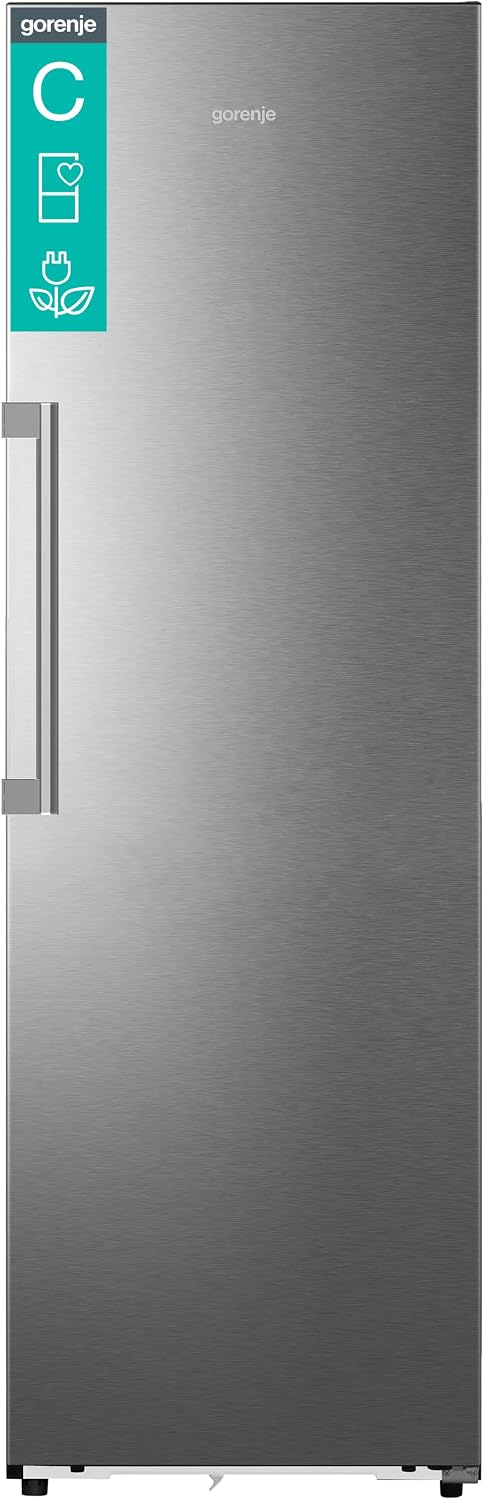 Gorenje RN618C6 × 6WF Kühlschrank, 372 Liter, 185 cm Höhe, BxHxT: 59,5 × 185,6 × 60 cm, Inverter, App-Steuerung, Stauraum, Edelstahl