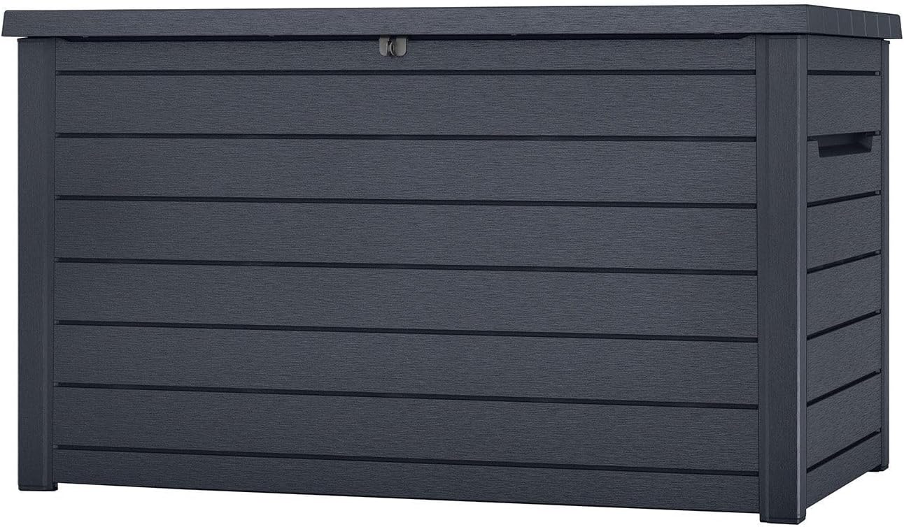 Koll Living Auflagenbox/Kissenbox Goliath XXL 870 Liter Farbe: Graphit, Riesige 870 Liter Fassungsvermögen, Stauraum, wasserbeständig