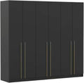 Fabryka Mebli Idźczak Kleiderschrank, 6 Türen 57 × 230 × 210 cm, Stauraum, Laminat 16 mm mit ABS-Kante, Imoebel24