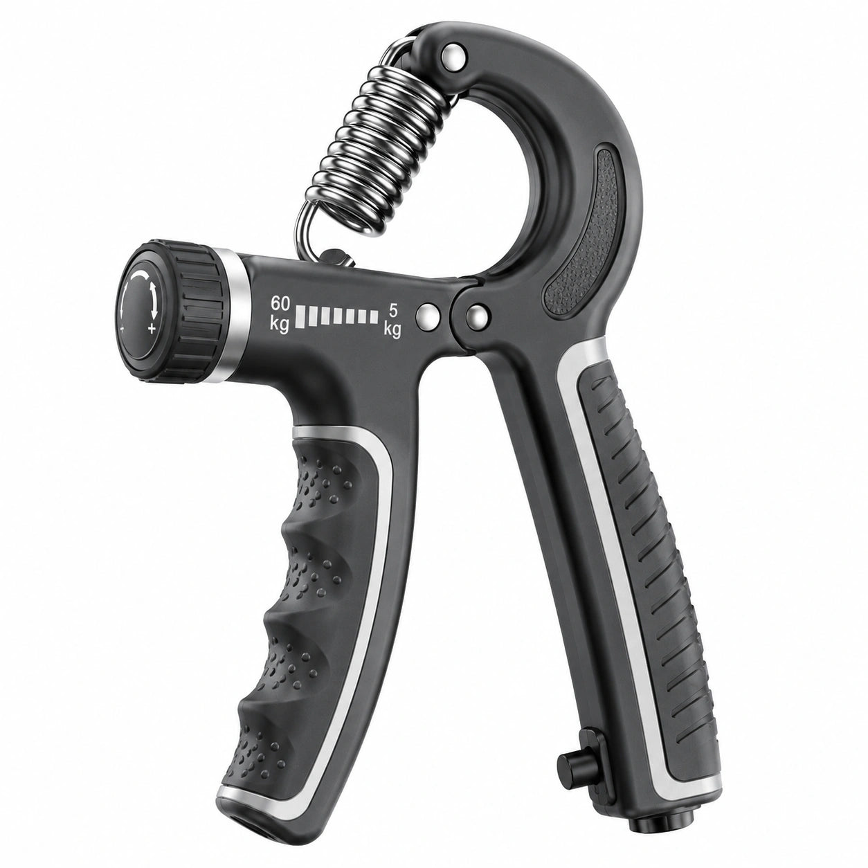 Verstellbarer Handtrainer für Griffkrafttraining 5-60 kg Schwarz