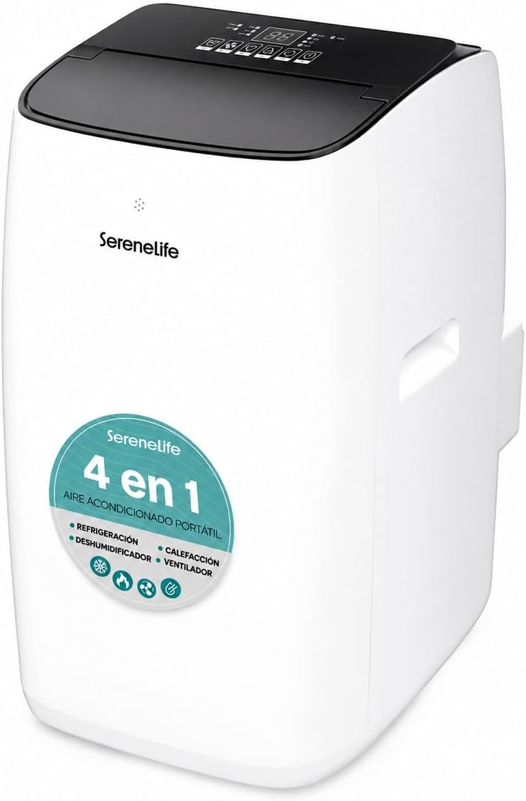 SereneLife Inverter- Klimaanlage, 12.000 BTU, 3,52 kW, 49 dB, Fernbedienung, App-Steuerung, Timer, Oszillation, Inverter, Display, 4 in, bis 35m²
