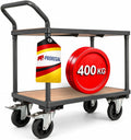 PROREGAL Tischwagen Transportwagen Handwagen Materialwagen Pro mit 2 Etagen, HxBxT 95 × 50 × 97 cm, Traglast 400 kg