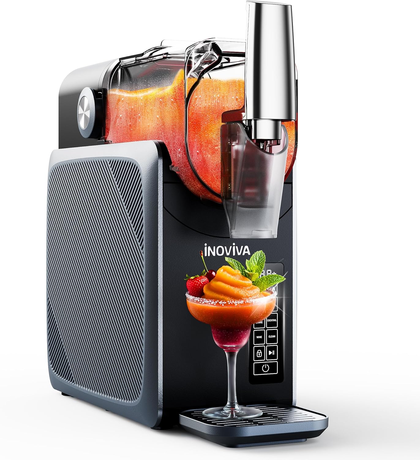 INOVIVA Slush Maschine, 2L Slushie Maschine für Zuhause mit Selbstreinigung, 5 voreingestellte Programme, Frappés, Milchshake (S1.2 Version)