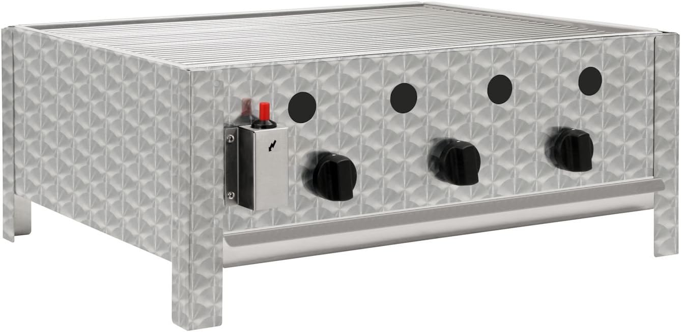 BBQ-Toro Edelstahl Gastrobräter Grill, (B) 64 x (T) 52 x (H) 27 cm, Bräter Edelstahl, 3-flammig