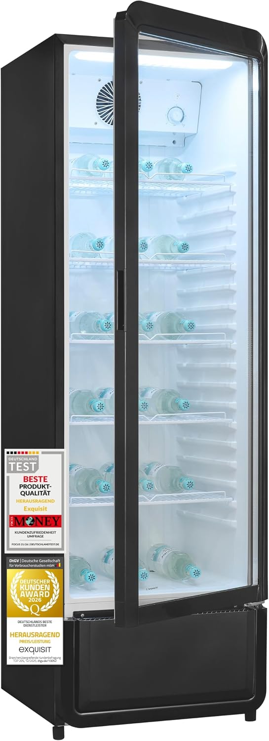 Getränkekühlschrank 280 l mit Glastür - Gastro Kühlschrank, LED-Beleuchtung, Gastro Kühlschrank, verstellbar