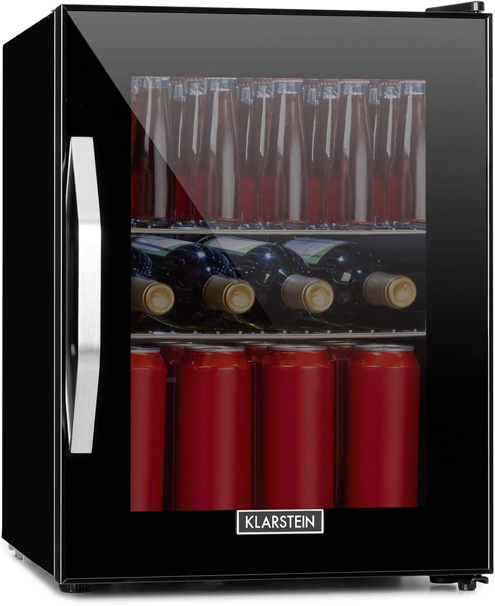 Klarstein Mini Kühlschrank, Kleiner Kühlschrank 33 Liter, 42 dB, Mini-Kühlschrank für Zimmer, Getränkekühlschrank Klein mit Verstellbaren Ablagen