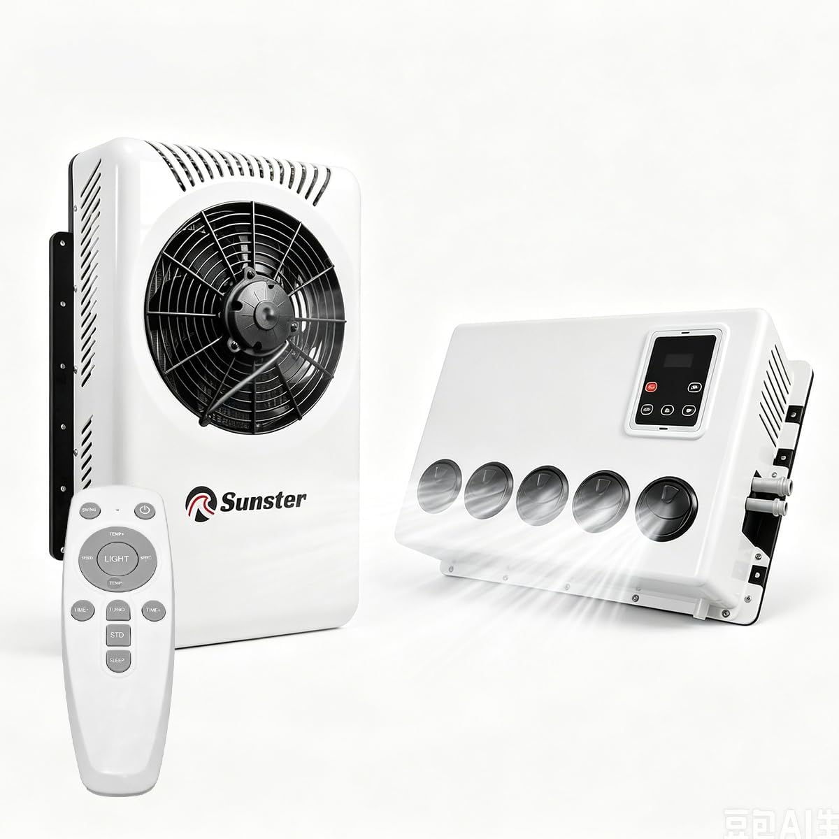 Sunster Auto Klimaanlage, 1 KW, 80 W, DC 12V Wohnwagen Klimaanlage, Split Klimaanlage Kühlsystem für das Parken großer LKW