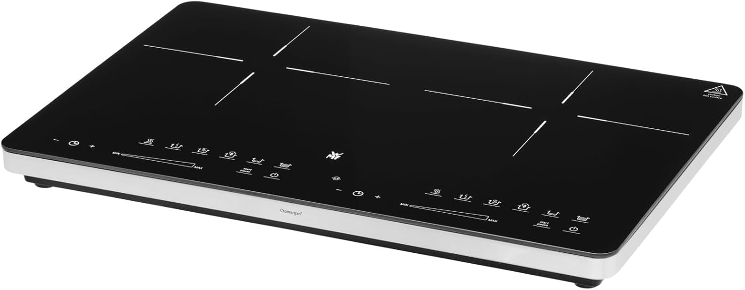 WMF Kult X Doppel- Induktionskochfeld 2 Platten, Kochplatte bis 28 cm, 3500 W, Touch-Display, Timer-Funktion, 2 Kochzonen, 8 Stufen, Digitalanzeige
