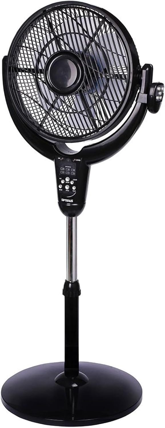 Optimus F-7508 14' Louver Rotating Oscillating Pedestal Air Circulator, LED & Timer 14' Louver Rotating Pedestal A