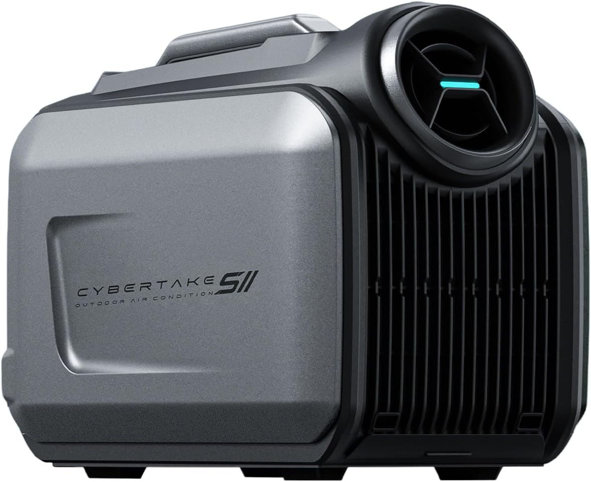 Cybertake S2 Pro tragbar Camping Klimaanlage, 8 Hours on 1kWh, 3-Way Power(48V DC, 12-24V Vehicle, 100V-240V Wall)