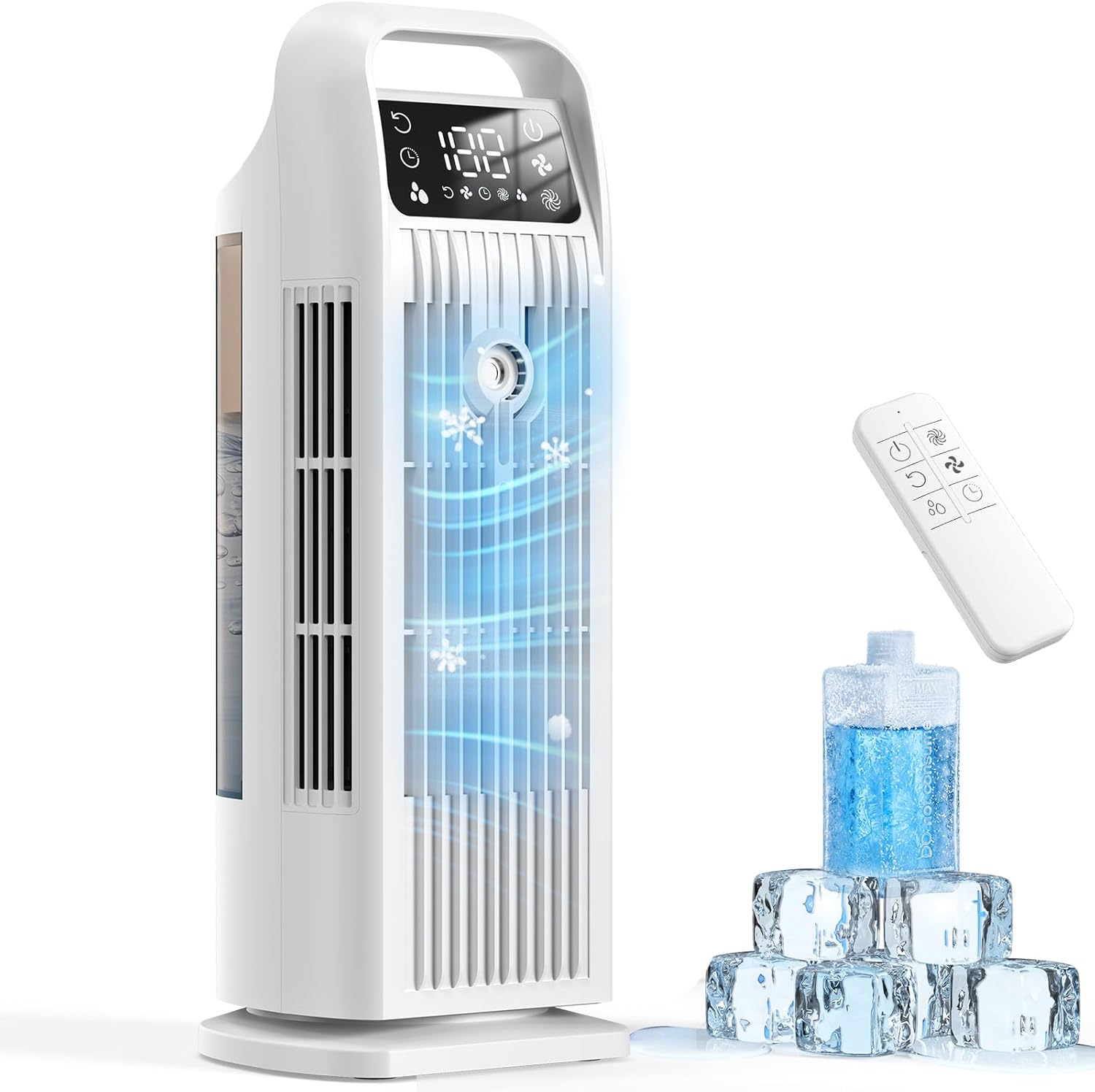 Mobile Klimaanlage, 1-12 Stunden Timer, 120 Oszillation, Luftkühler 1200 ml, 4 Geschwindigkeitsstufen