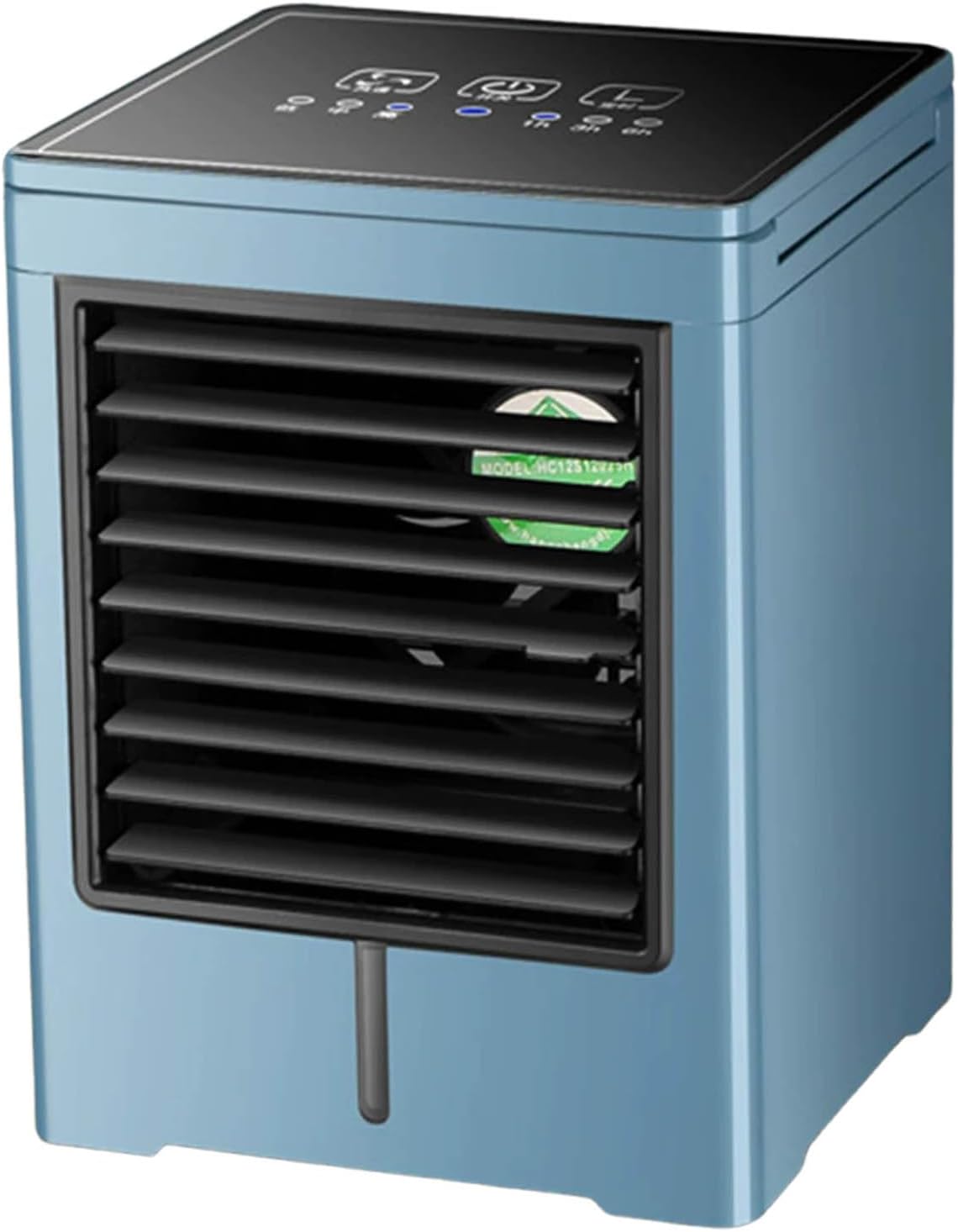 Verdunstungskühler mit 3 Windstufen und Touchscreen, tragbarer USB Kühlventilator für Zimmer