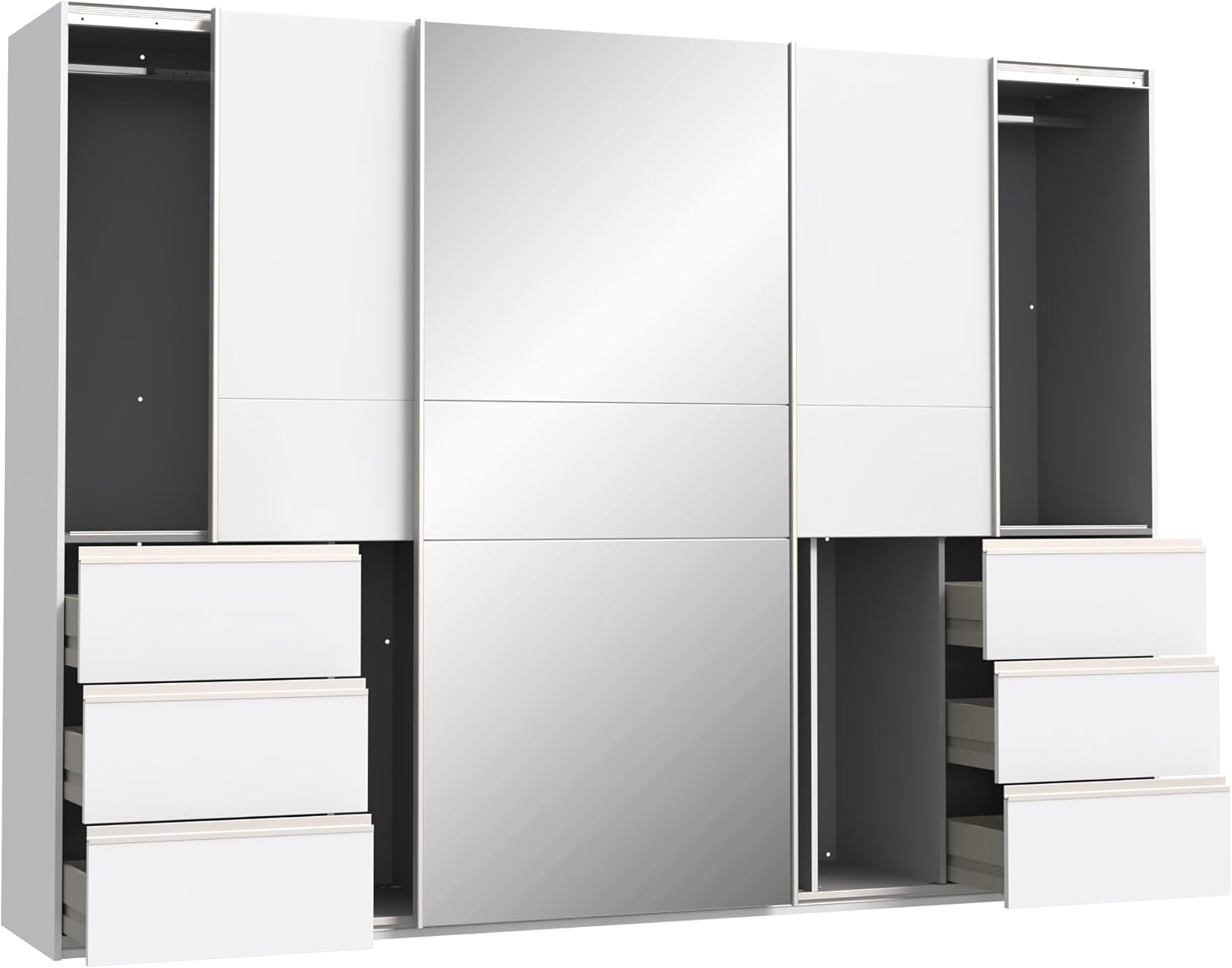 FORTE Winn 2 Schwebetürenschrank 270, moderner 2-türiger Schrank, 269,7 cm breit x 200,5 cm hoch x 61 cm tief, moderner 2-türiger Schrank