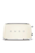 Smeg TSF02CREU 4-Scheiben-Toaster im Retro-Design, 2 lange Schlitze, 6 Bräunungsstufen, Auftauen, Aufwärmen, Bagel, 1.500 W, Creme