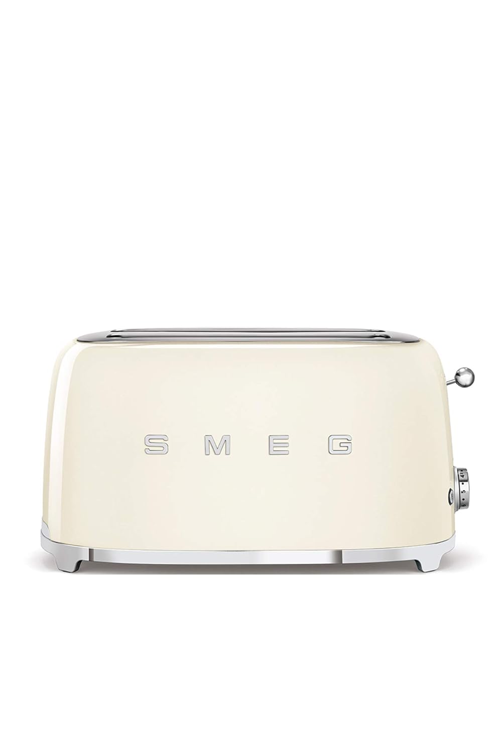 Smeg TSF02CREU 4-Scheiben-Toaster im Retro-Design, 2 lange Schlitze, 6 Bräunungsstufen, Auftauen, Aufwärmen, Bagel, 1.500 W, Creme