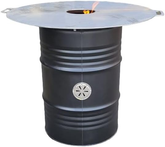 Komplettset Feuertonne Feuerplatte 100 cm Grilltonne Plancha Feuerkorb Abstandshal, 100 cm und einer Stärke von ca