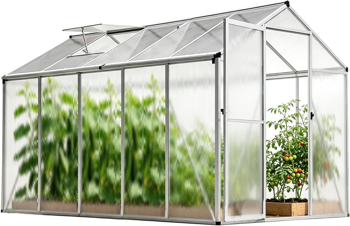 Gewächshaus Aluminium für den Garten, 177*300*193 cm