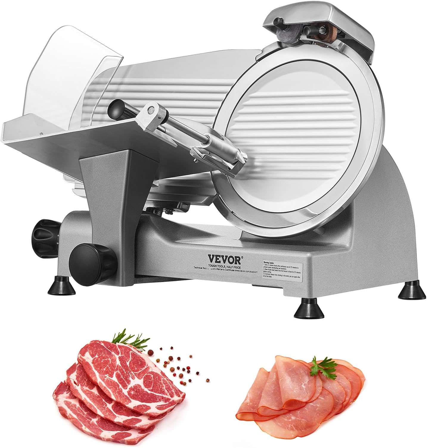 VEVOR Kommerzieller Fleischschneider Allesschneider 340 W, 0-15 mm Einstellbare Dicke für Fleisch, einem Bereich von 0-15 mm (0-0,6 Zoll)