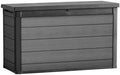 Keter Cortina Kissenbox 757L Tisch, Maße: 147 × 83 × 86 cm, 757 L, wetterfest & UV-beständig, EVOTECH-Material, wetterbeständig