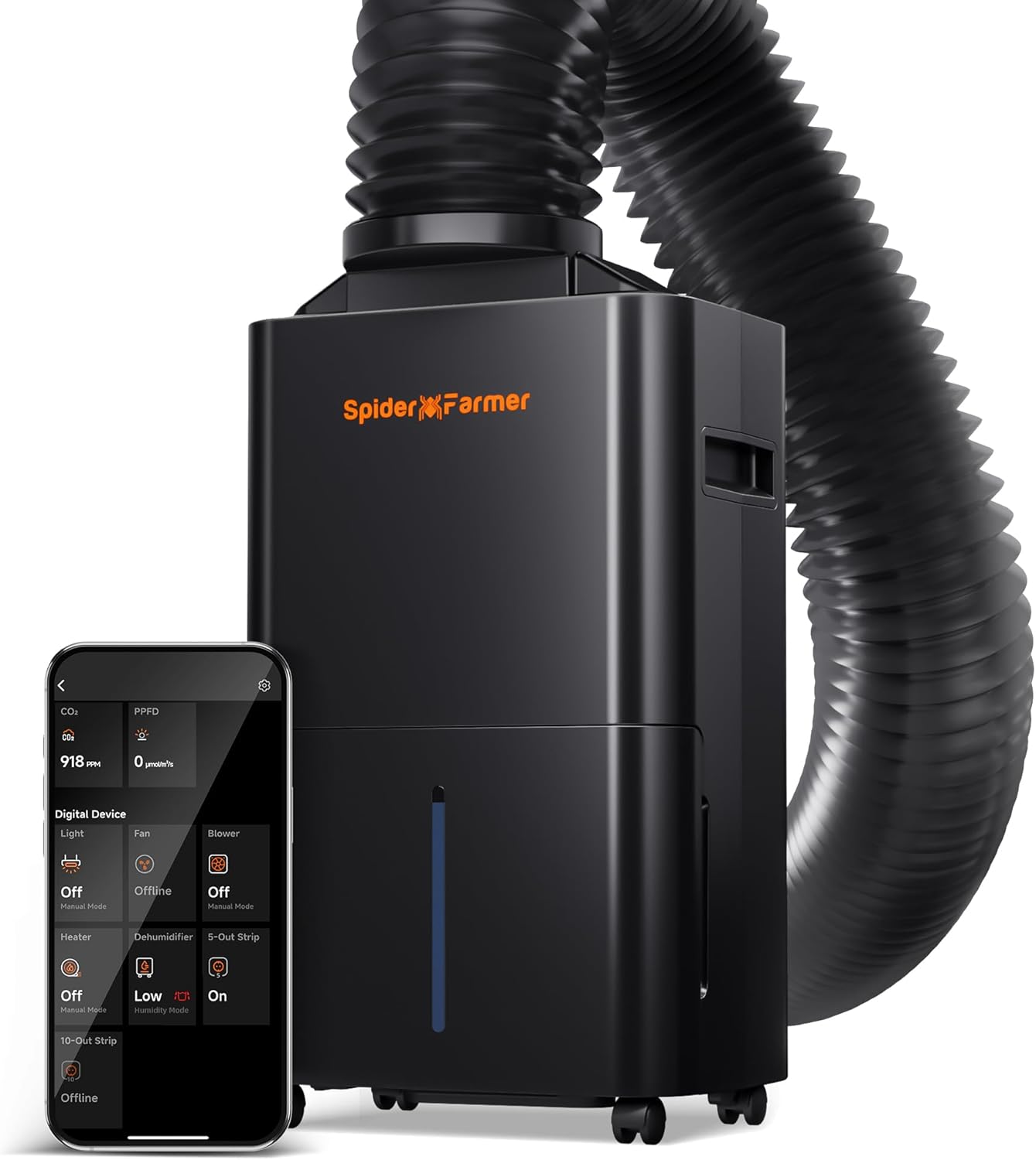 SPIDER FARMER Luftentfeuchter, 2.1 L, APP-Steuerung, 24H Timer Funktion für Grow-Zelt, Display, 12L Pflanzenentfeuchter mit Feuchtigkeitsregelung