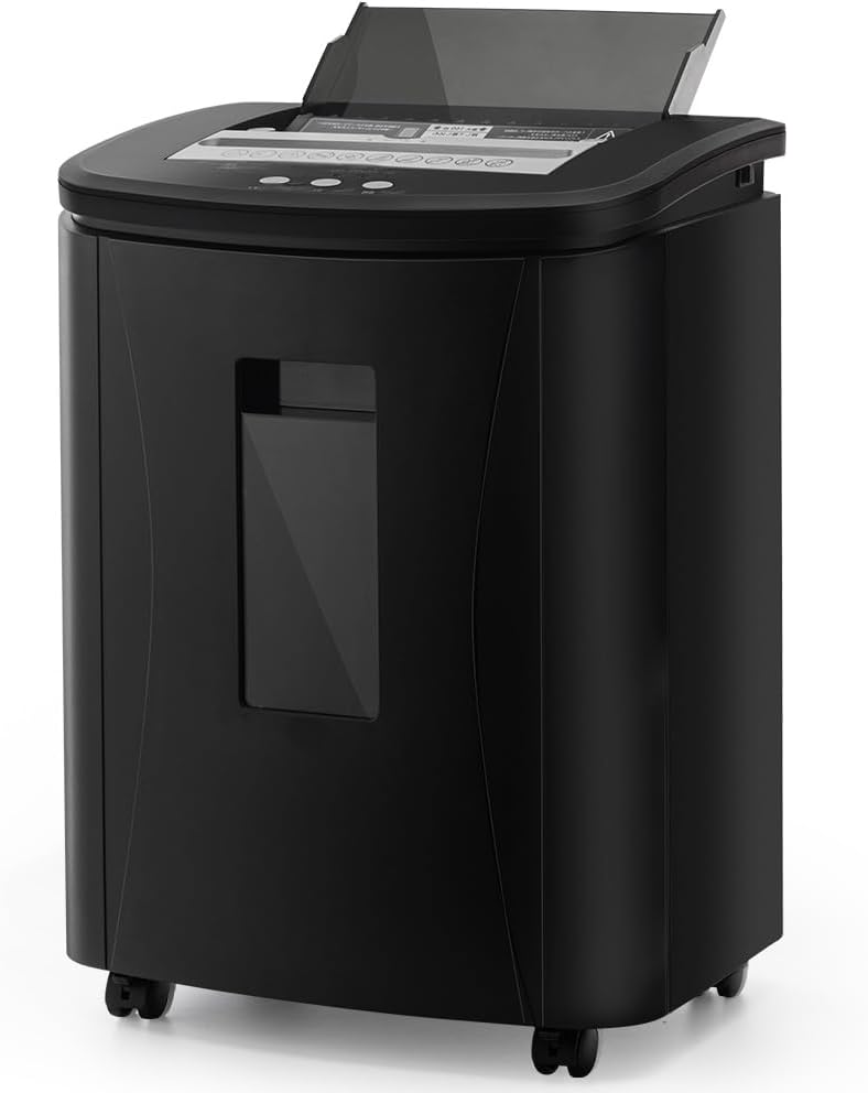 Automatischer Aktenvernichter mit Mikroschnitt: 150 Blatt Einzug, P-4 Sicherheit, 40 Min Dauerbetrieb, 25L Rollenbehälter