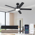 Deckenventilator mit Beleuchtung 132 cm, 30 dB, Ventilator Lampe mit Fernbedienung und APP, Timer, App-Steuerung, 5 Flügelblatt, Vor- und Rücklauf