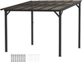 Outsunny Terrassenüberdachung ca. 3 × 3m freistehende Terrassendach mit Pergola, 306 L