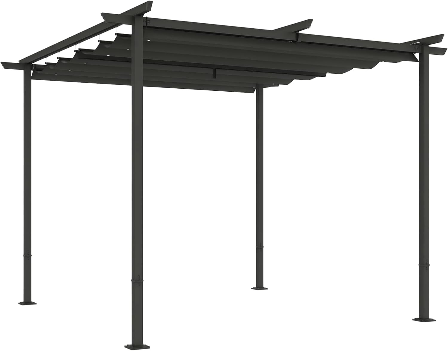 Outsunny Pergola, 300 L, Gartenpavillon mit Verstellbares Sonnendach, UV Schutz 30+ Freistehender Sonnenschutz für Terrasse und Garten