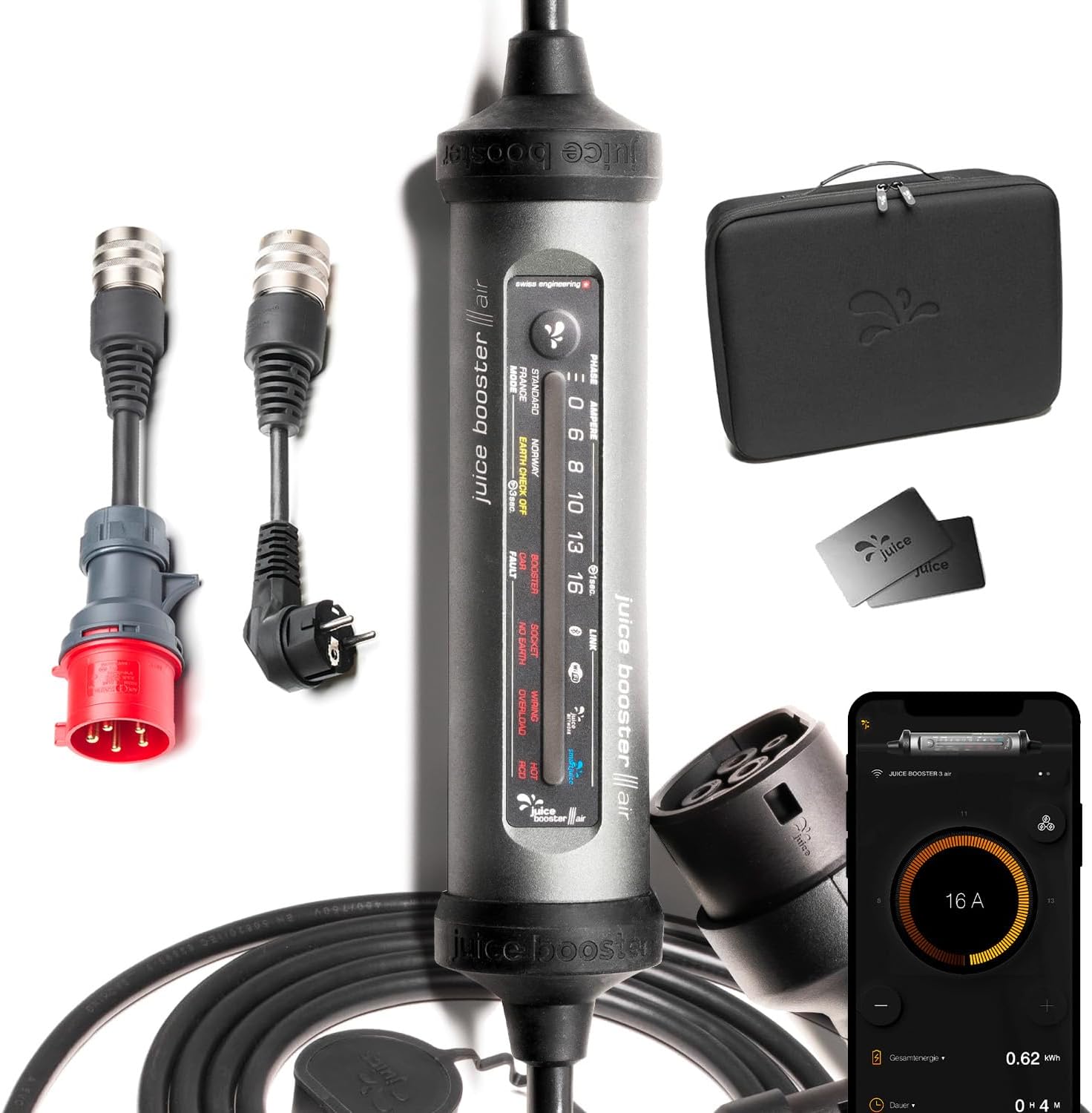 Juice Booster 3 air Sofa, Wallbox 11 kW mit App & Stromzähler, App-Steuerung, Typ 2 Ladekabel, wasserbeständig