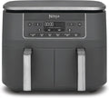 Ninja Dual Zone Digital Air Fryer, H 31,5 cm נB 38 cm נT 26,5 cm, 68 l, Stauraum, Metallic Grau DZ300EU, 2 Schubladen, 6-in-1, 7,6L
