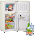 Merax Retro Kühlschrank, 22 Liter Gefrierfach, 38 Liter Kühlfach, LED-Beleuchtung, Stauraum, 60L Mini-Kühlschrank mit Gefrierschrank, 102 kWh/Jahr